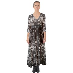 Vector-flat-space-design-background-with-text Button Up Boho Maxi Dress by Salman4z