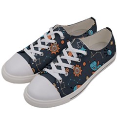 Space-seamless-pattern Women s Low Top Canvas Sneakers by Salman4z