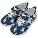 White-robot-blue-seamless-pattern Kids  Velcro Strap Shoes View2