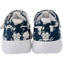 White-robot-blue-seamless-pattern Kids  Velcro Strap Shoes View4