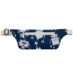 White-robot-blue-seamless-pattern Active Waist Bag by Salman4z