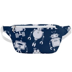 White-robot-blue-seamless-pattern Waist Bag  by Salman4z