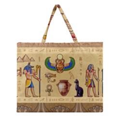 Egypt-horizontal-illustration Zipper Large Tote Bag by Salman4z