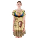 Egypt-horizontal-illustration Short Sleeve V-neck Flare Dress View1