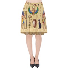 Egypt-horizontal-illustration Velvet High Waist Skirt by Salman4z