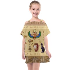 Egypt-horizontal-illustration Kids  One Piece Chiffon Dress by Salman4z