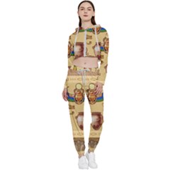 Egypt-horizontal-illustration Cropped Zip Up Lounge Set by Salman4z