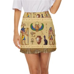 Egypt-horizontal-illustration Mini Front Wrap Skirt by Salman4z