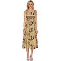 Egypt-horizontal-illustration V-neck Drawstring Shoulder Sleeveless Maxi Dress by Salman4z