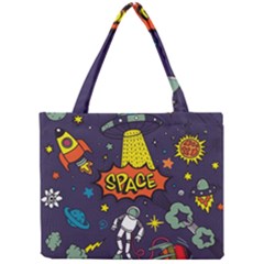 Vector-flat-space-design-background-with-text -- Mini Tote Bag by Salman4z