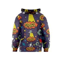 Vector-flat-space-design-background-with-text -- Kids  Pullover Hoodie by Salman4z