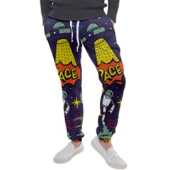 Vector-flat-space-design-background-with-text -- Men s Jogger Sweatpants by Salman4z