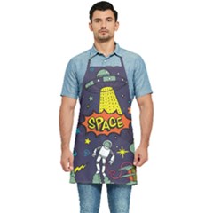 Vector-flat-space-design-background-with-text -- Kitchen Apron by Salman4z