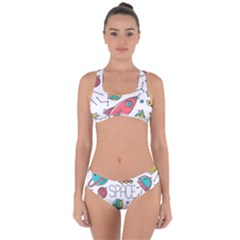 Space-cosmos-seamless-pattern-seamless-pattern-doodle-style Criss Cross Bikini Set by Salman4z