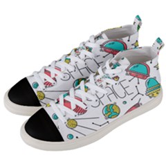 Space-cosmos-seamless-pattern-seamless-pattern-doodle-style Men s Mid-top Canvas Sneakers by Salman4z