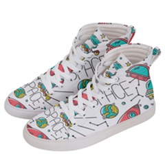 Space-cosmos-seamless-pattern-seamless-pattern-doodle-style Women s Hi-top Skate Sneakers by Salman4z