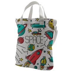 Space-cosmos-seamless-pattern-seamless-pattern-doodle-style Canvas Messenger Bag by Salman4z