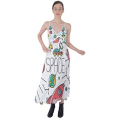 Space-cosmos-seamless-pattern-seamless-pattern-doodle-style Tie Back Maxi Dress by Salman4z