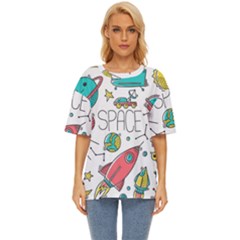 Space-cosmos-seamless-pattern-seamless-pattern-doodle-style Oversized Basic Tee by Salman4z