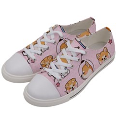 Set-kawaii-smile-japanese-dog-akita-inu-cartoon Women s Low Top Canvas Sneakers by Salman4z