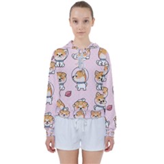 Set-kawaii-smile-japanese-dog-akita-inu-cartoon Women s Tie Up Sweat by Salman4z