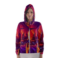 Far-future-human-colonization Women s Hooded Windbreaker by Salman4z