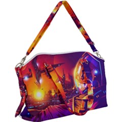 Far-future-human-colonization Canvas Crossbody Bag by Salman4z