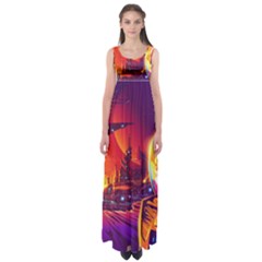 Far-future-human-colonization Empire Waist Maxi Dress by Salman4z