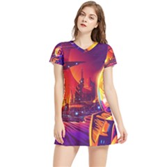 Far-future-human-colonization Women s Sports Skirt by Salman4z