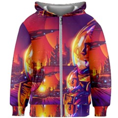 Far-future-human-colonization Kids  Zipper Hoodie Without Drawstring by Salman4z