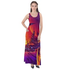 Far-future-human-colonization Sleeveless Velour Maxi Dress by Salman4z