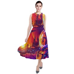 Far-future-human-colonization Round Neck Boho Dress by Salman4z