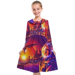 Far-future-human-colonization Kids  Midi Sailor Dress by Salman4z