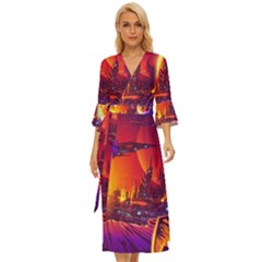 Far-future-human-colonization Midsummer Wrap Dress by Salman4z