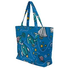 About-space-seamless-pattern Zip Up Canvas Bag by Salman4z