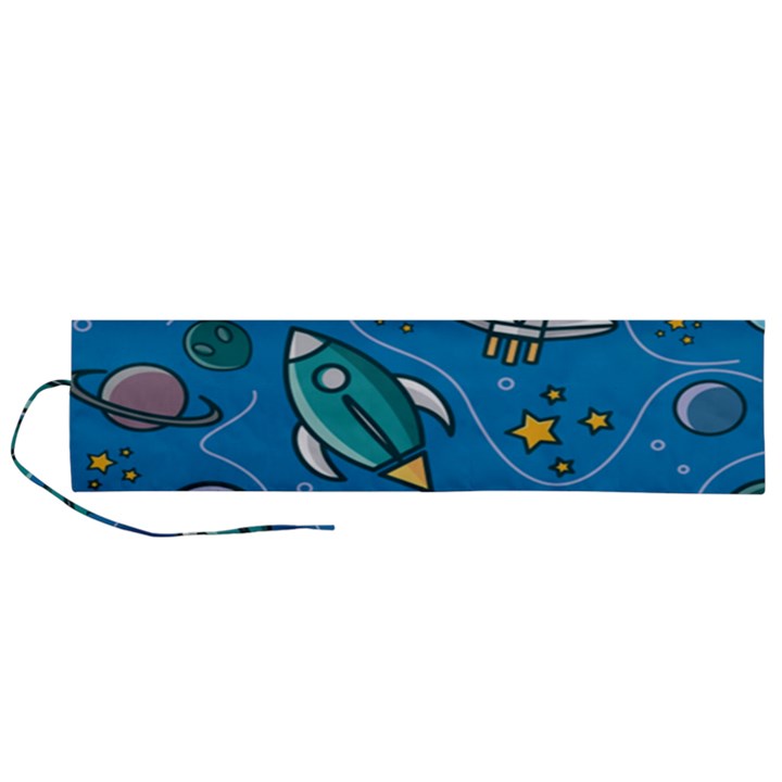 About-space-seamless-pattern Roll Up Canvas Pencil Holder (L)