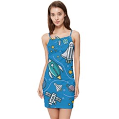 About-space-seamless-pattern Summer Tie Front Dress by Salman4z