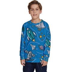 About-space-seamless-pattern Kids  Long Sleeve Jersey by Salman4z