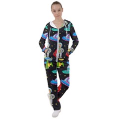 Seamless-pattern-with-space-objects-ufo-rockets-aliens-hand-drawn-elements-space Women s Tracksuit by Salman4z