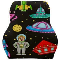 Seamless-pattern-with-space-objects-ufo-rockets-aliens-hand-drawn-elements-space Car Seat Velour Cushion  by Salman4z