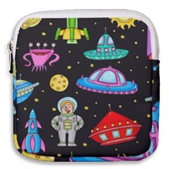 Seamless-pattern-with-space-objects-ufo-rockets-aliens-hand-drawn-elements-space Mini Square Pouch by Salman4z