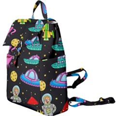 Seamless-pattern-with-space-objects-ufo-rockets-aliens-hand-drawn-elements-space Buckle Everyday Backpack by Salman4z