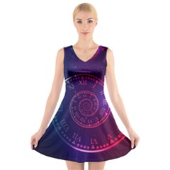 Time-machine V-neck Sleeveless Dress by Salman4z