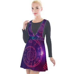 Time-machine Plunge Pinafore Velour Dress by Salman4z