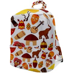 Africa-jungle-ethnic-tribe-travel-seamless-pattern-vector-illustration Zip Up Backpack by Salman4z