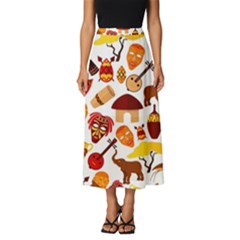 Africa-jungle-ethnic-tribe-travel-seamless-pattern-vector-illustration Classic Midi Chiffon Skirt by Salman4z