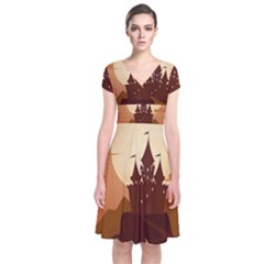 Beautiful-castle Short Sleeve Front Wrap Dress by Salman4z