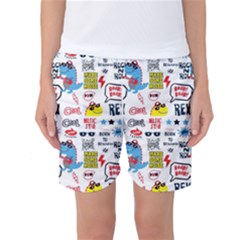 Monster-cool-seamless-pattern Women s Basketball Shorts by Salman4z