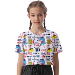 Monster-cool-seamless-pattern Kids  Basic Tee by Salman4z