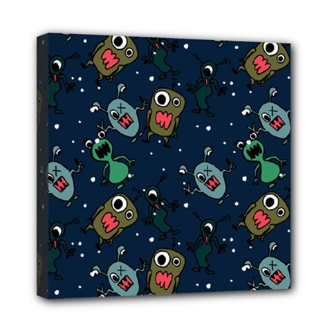 Monster-alien-pattern-seamless-background Mini Canvas 8  X 8  (stretched) by Salman4z